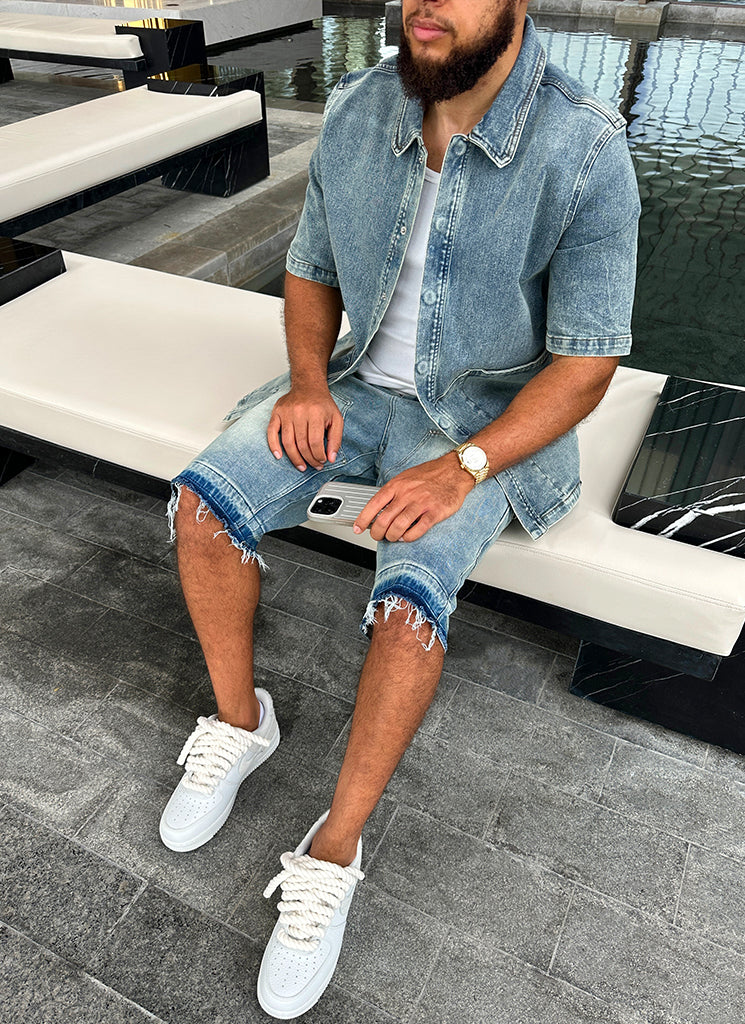 Vintage Carpenter Denim Shorts - Blue - Image 13