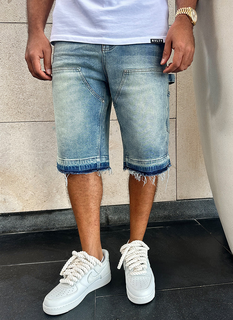 Vintage Carpenter Denim Shorts - Blue - Image 14