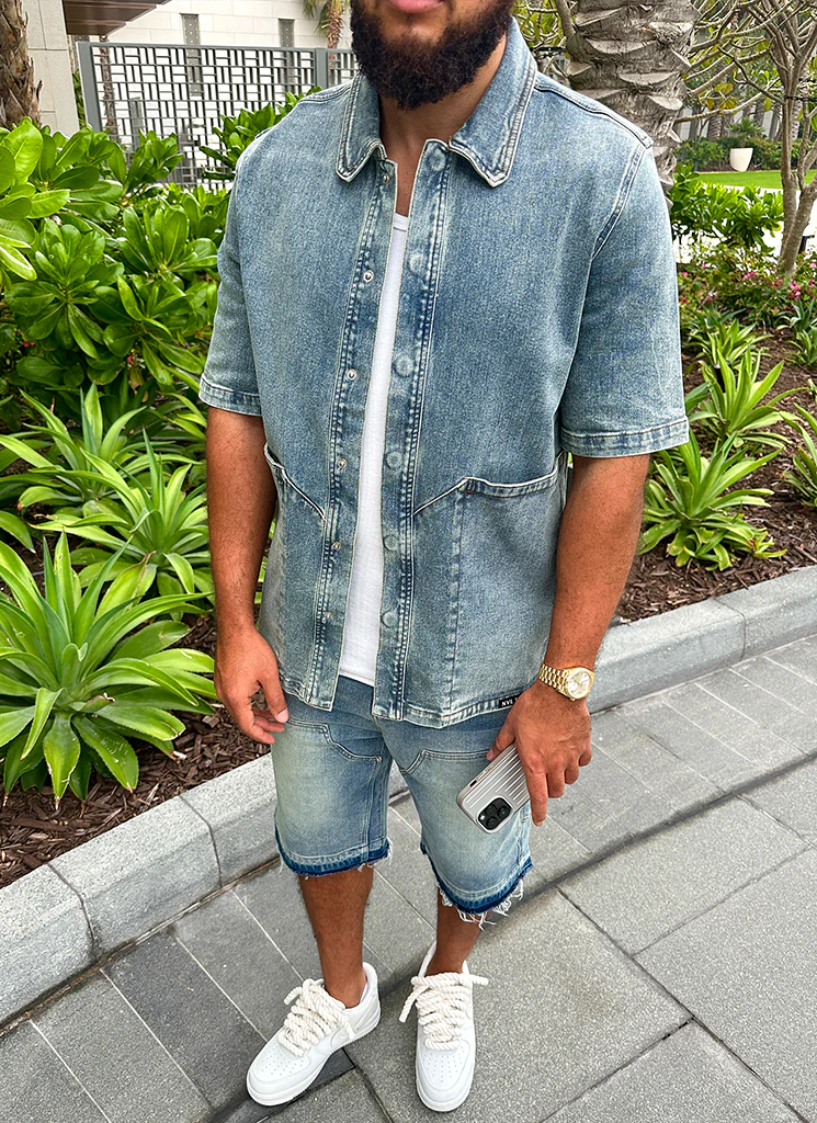 Vintage Carpenter Denim Shorts - Blue - Image 17