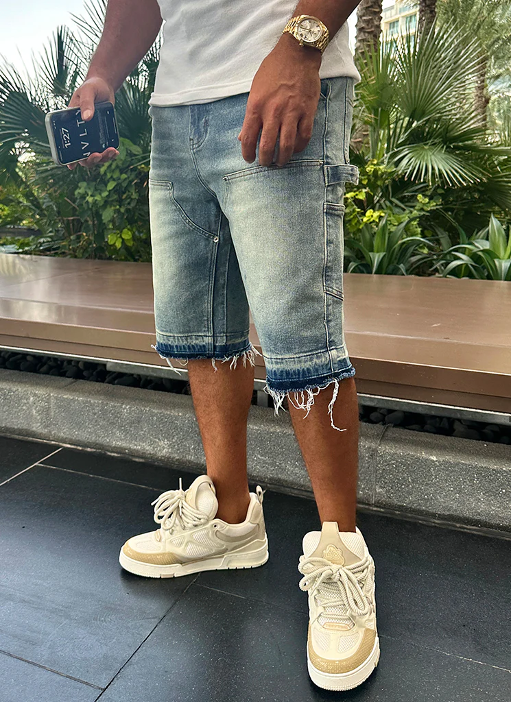 Vintage Carpenter Denim Shorts - Blue - Image 18
