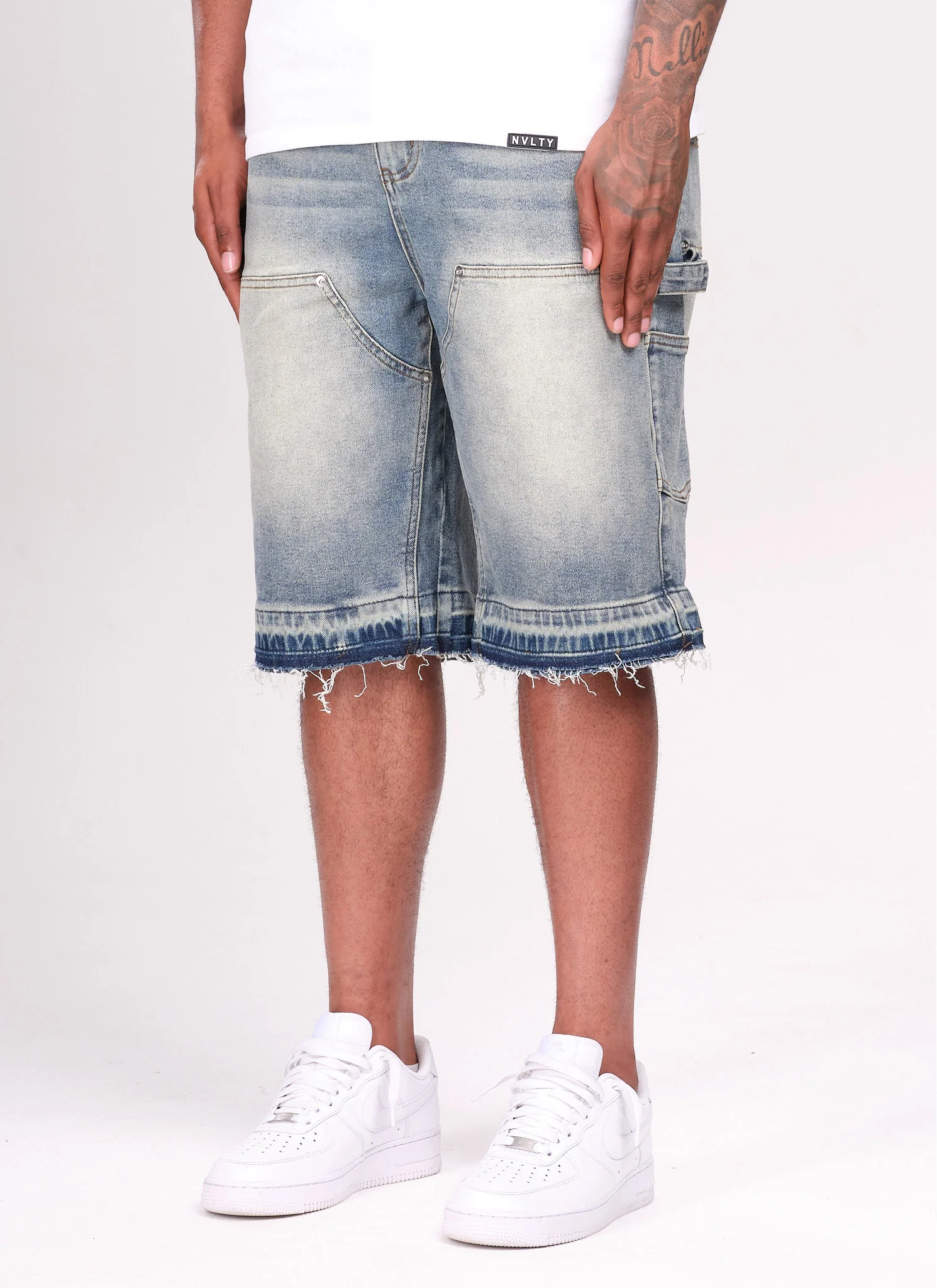 Vintage Carpenter Denim Shorts - Blue - Image 2