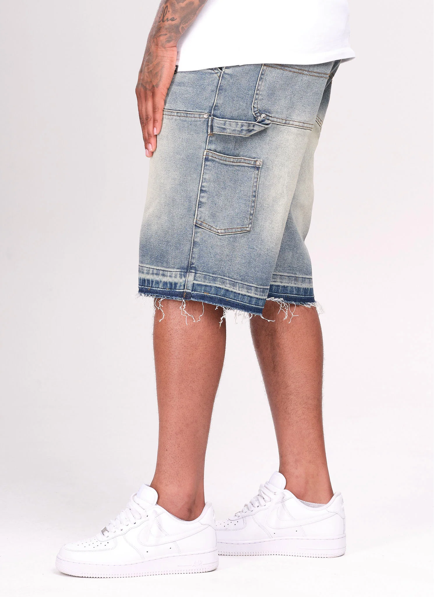 Vintage Carpenter Denim Shorts - Blue - Image 4