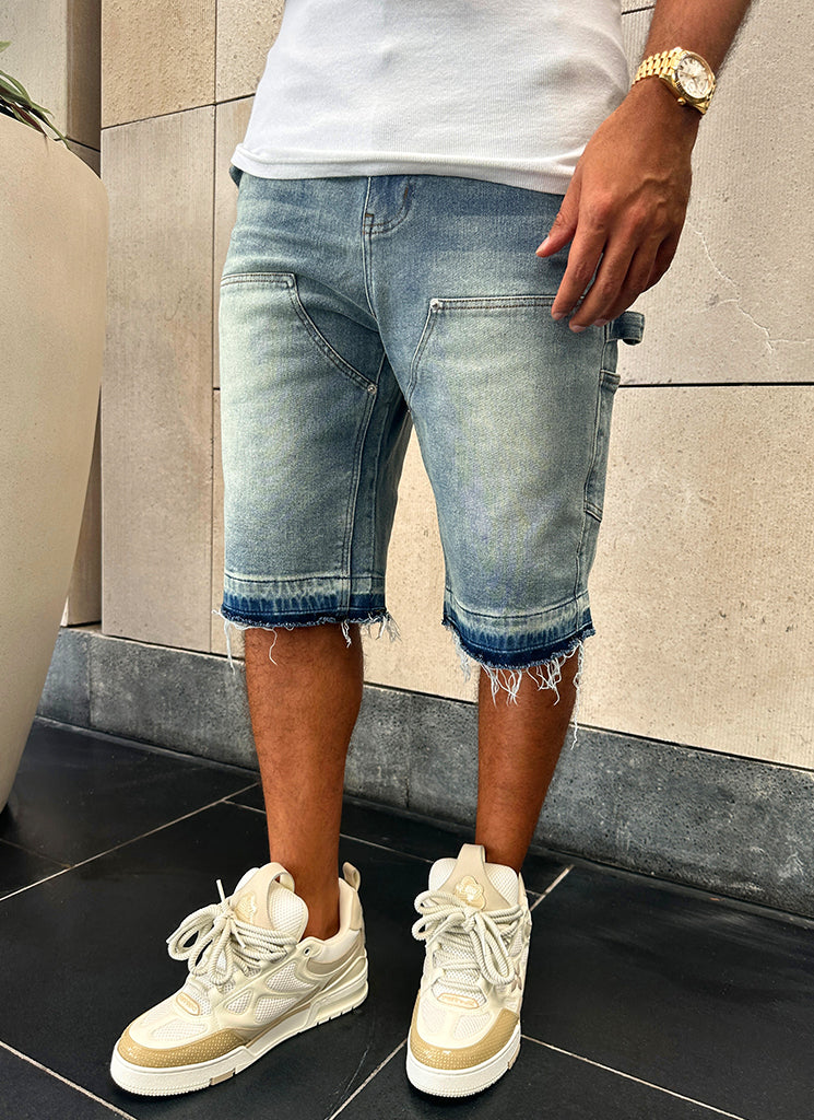 Vintage Carpenter Denim Shorts - Blue - Image 8