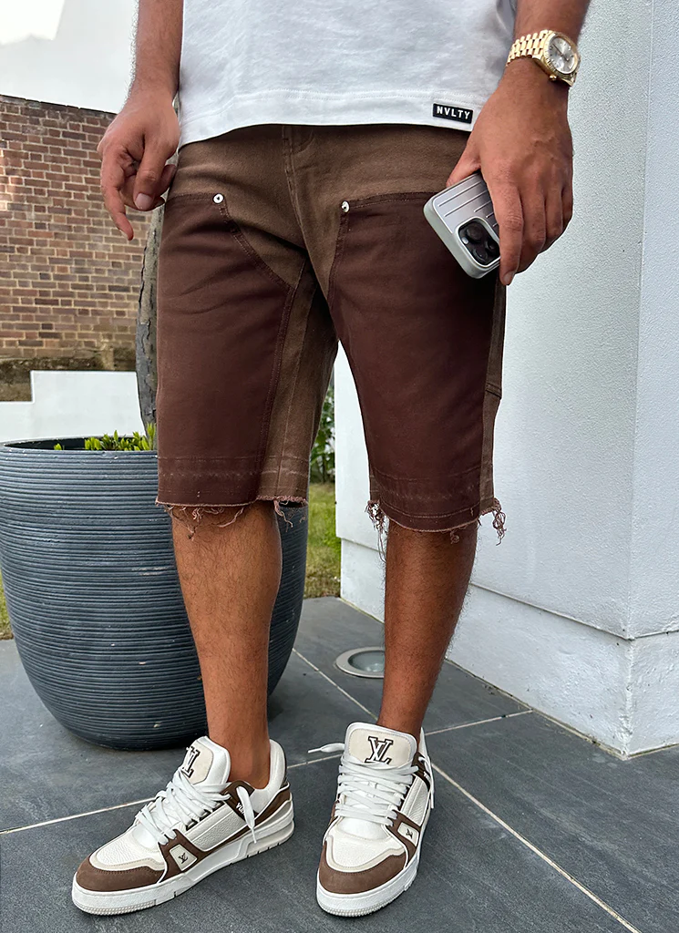 Vintage Carpenter Denim Shorts - Brown - Image 8