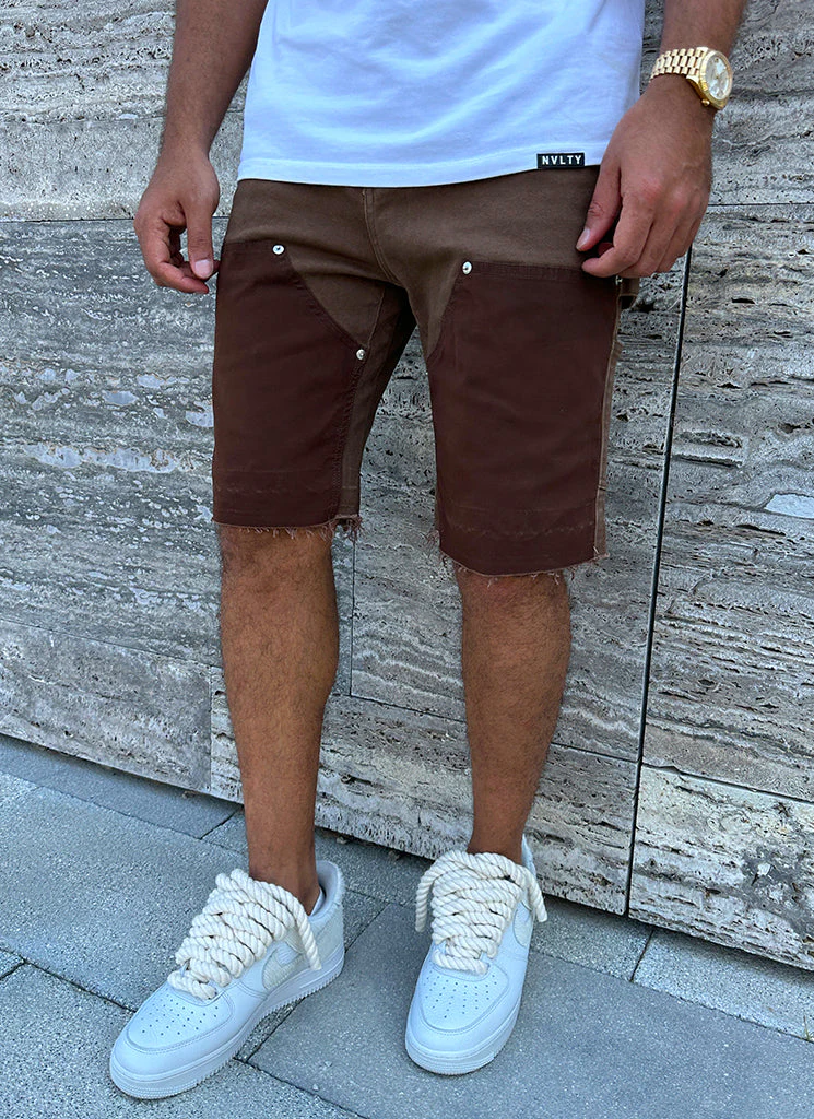 Vintage Carpenter Denim Shorts - Brown - Image 9