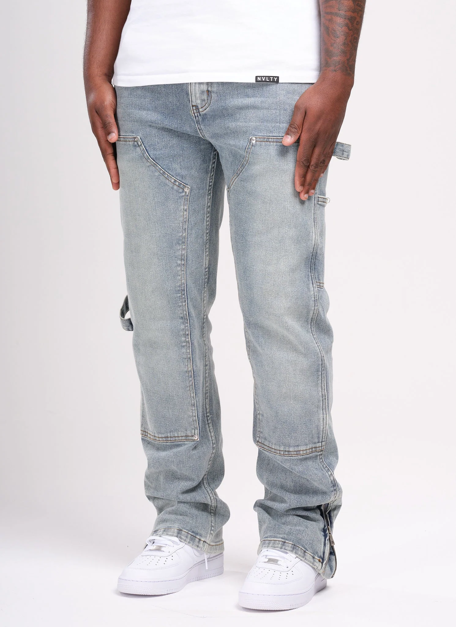 Vintage Carpenter Rivet Jeans - Blue - Image 4