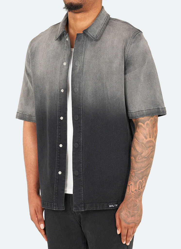 Vintage Deep Fade Denim Shirt - Black - Image 2
