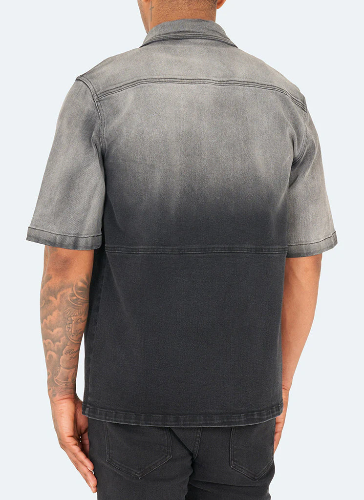 Vintage Deep Fade Denim Shirt - Black - Image 4