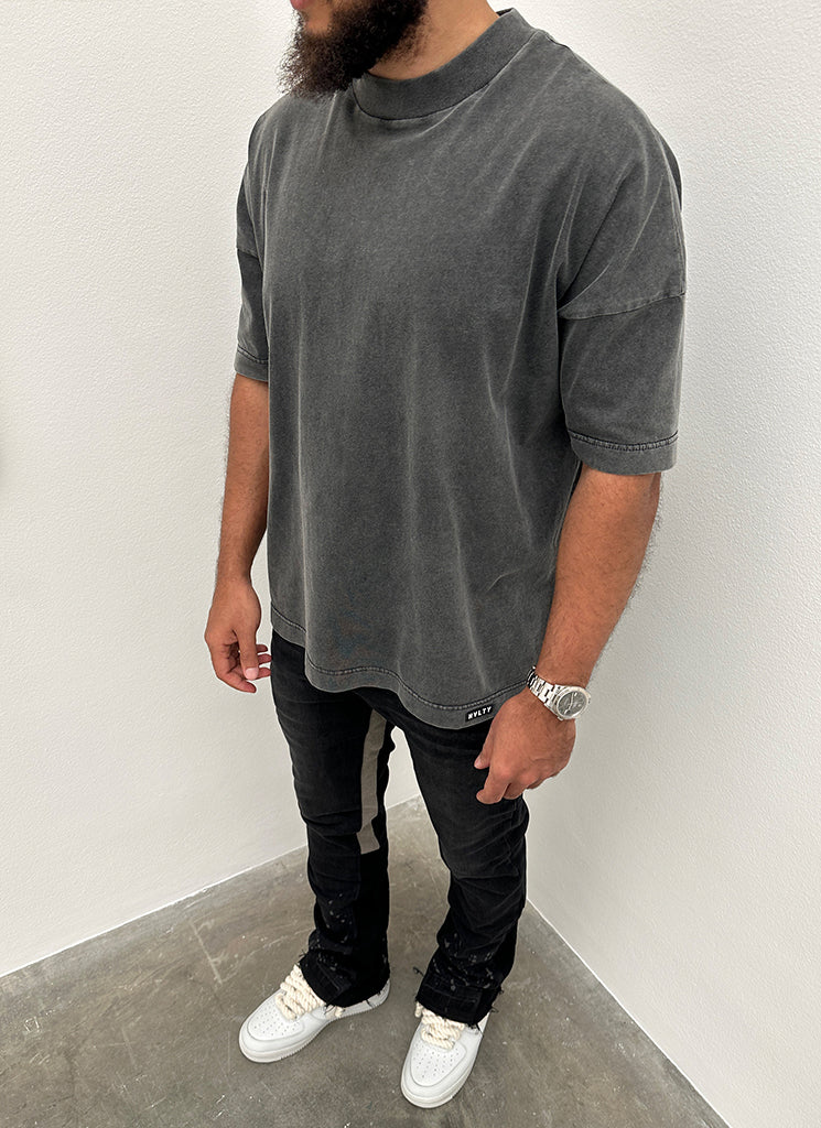 Vintage Drop Shoulder T-Shirt - Washed Black - Image 10