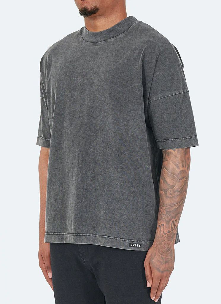 Vintage Drop Shoulder T-Shirt - Washed Black - Image 2