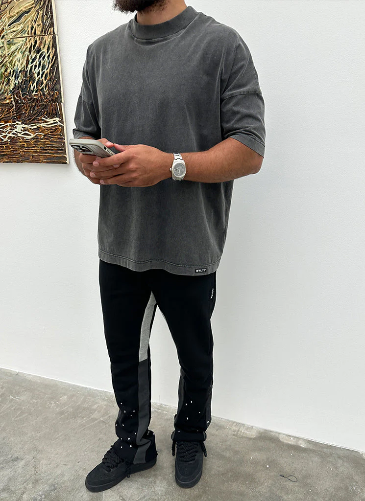 Vintage Drop Shoulder T-Shirt - Washed Black - Image 3