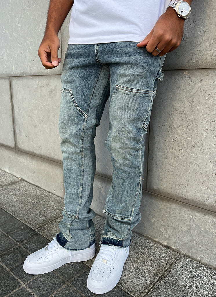 Vintage Flare Carpenter Jeans - Blue - Image 11