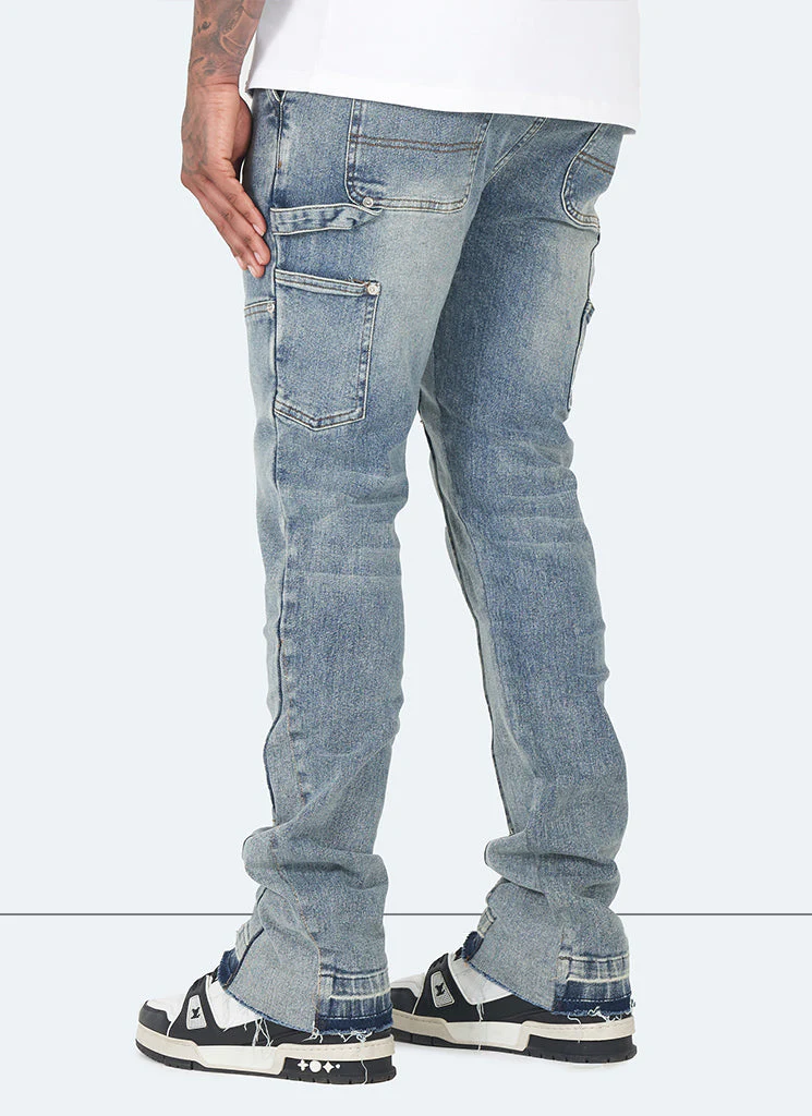Vintage Flare Carpenter Jeans - Blue - Image 4