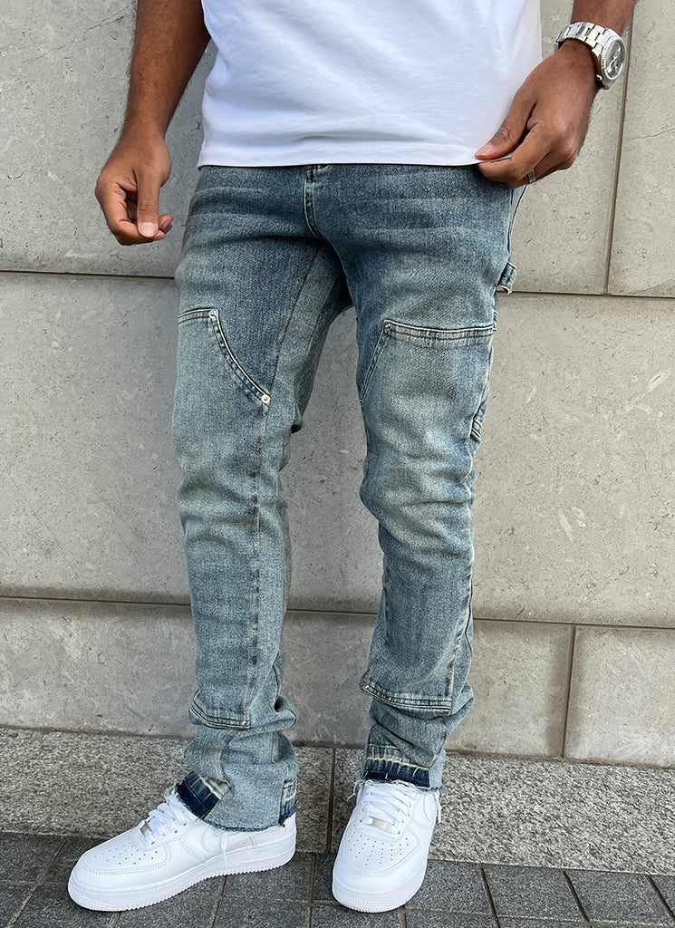 Vintage Flare Carpenter Jeans - Blue - Image 6