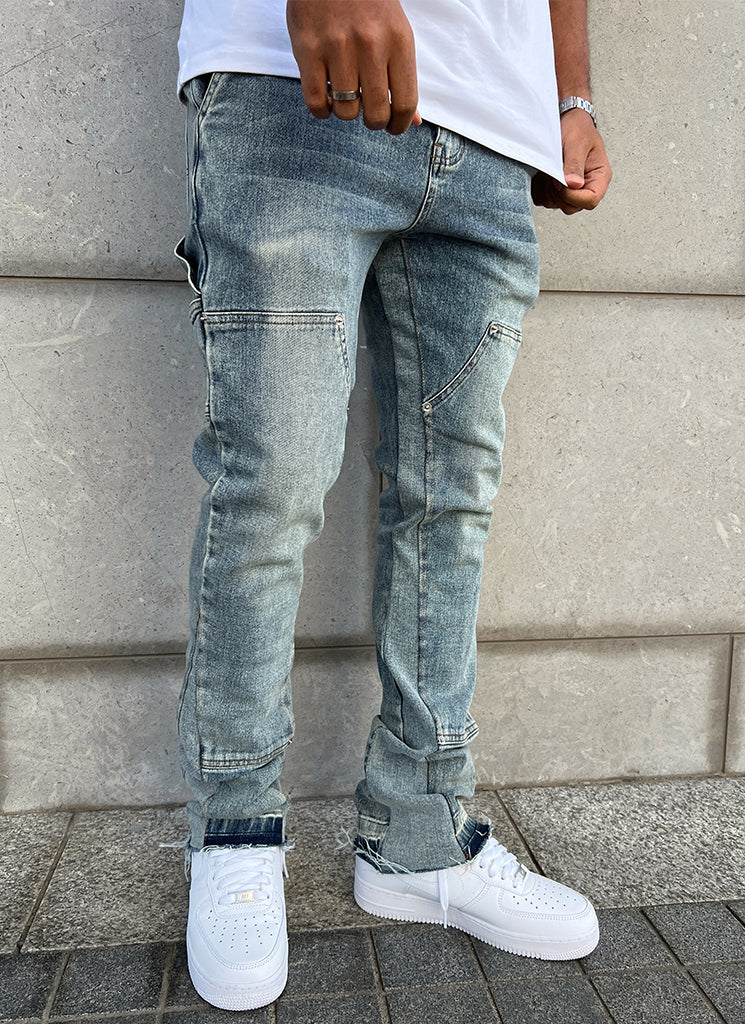 Vintage Flare Carpenter Jeans - Blue - Image 7