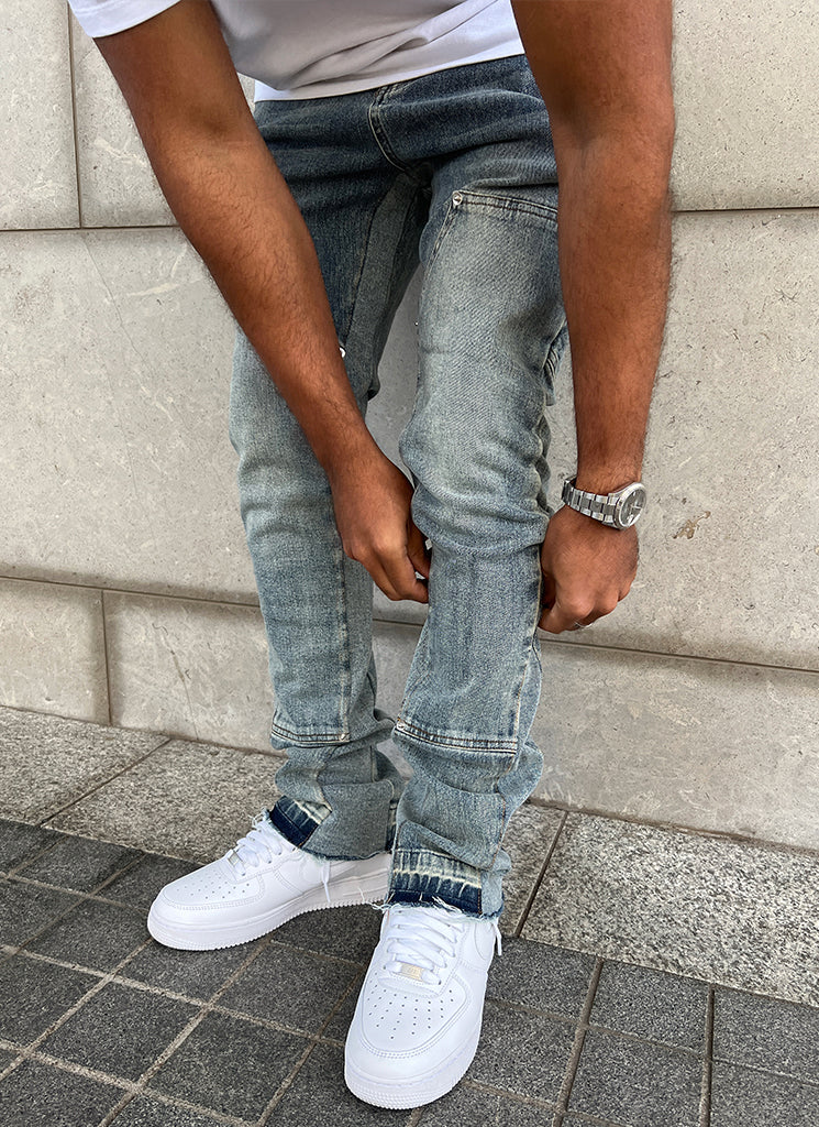 Vintage Flare Carpenter Jeans - Blue - Image 9