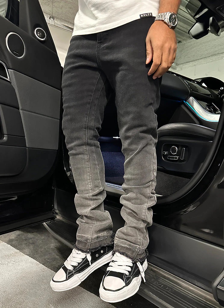 Vintage Flare Deep Fade Jeans - Black - Image 6