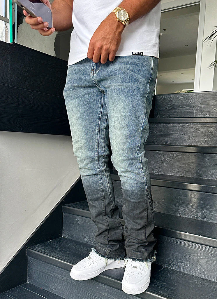 Vintage Flare Deep Fade Jeans - Blue - Image 12