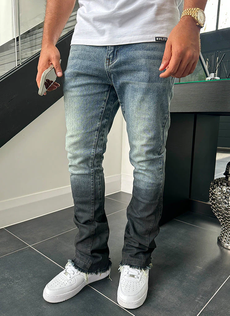 Vintage Flare Deep Fade Jeans - Blue - Image 14