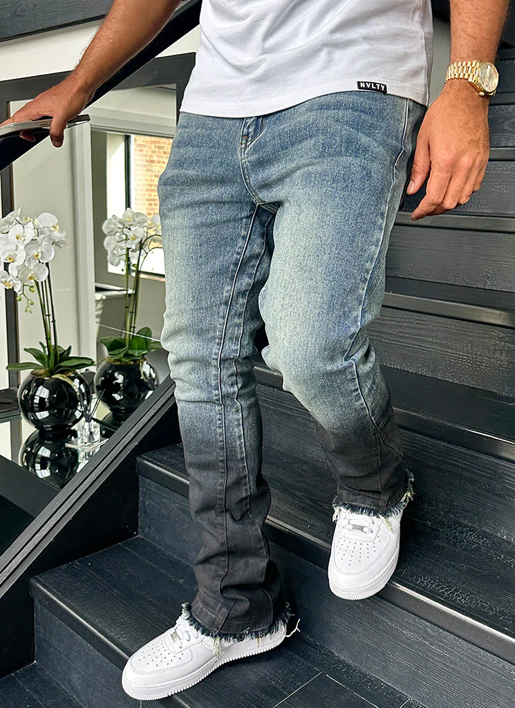 Vintage Flare Deep Fade Jeans - Blue - Image 3