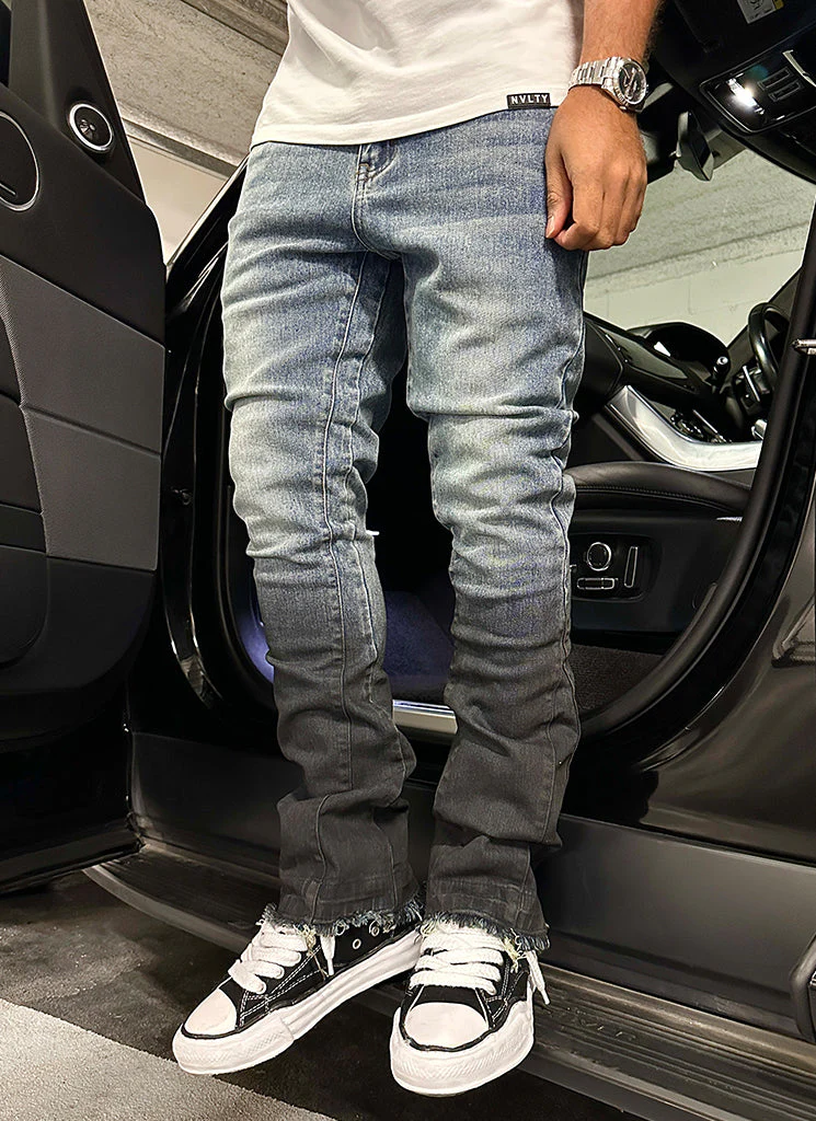 Vintage Flare Deep Fade Jeans - Blue - Image 7