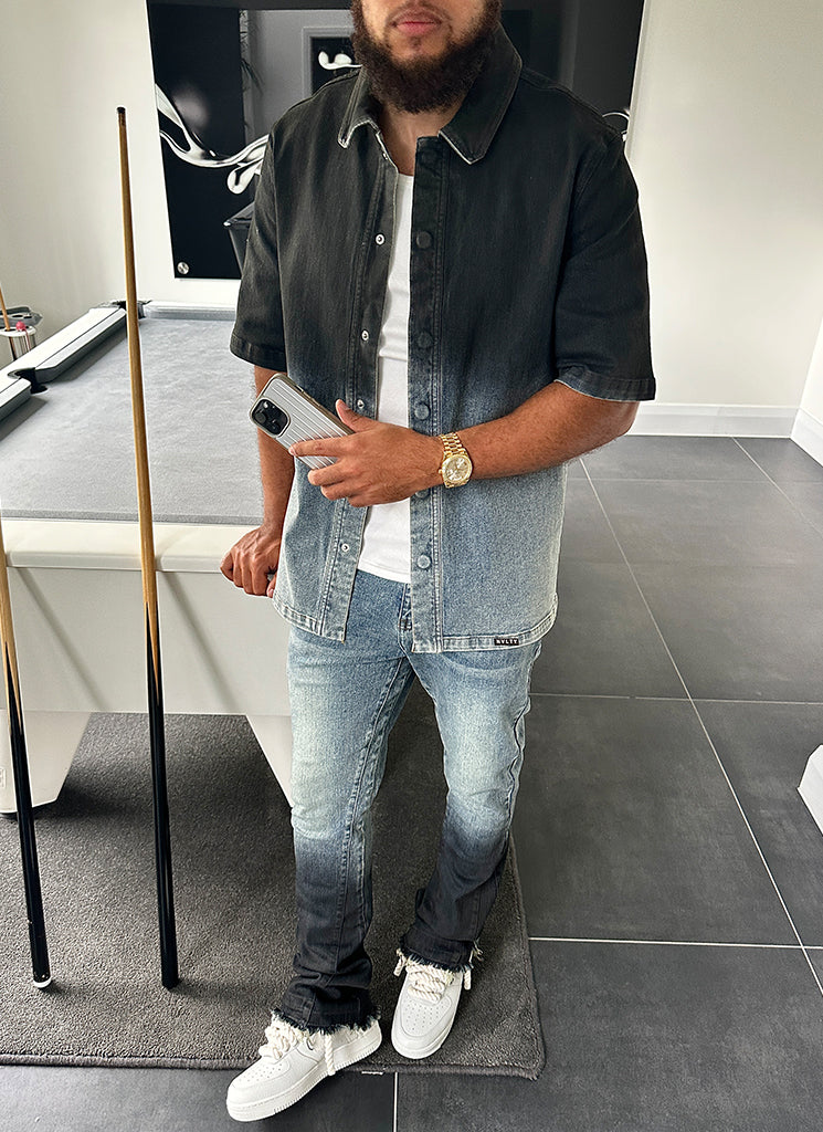 Vintage Flare Deep Fade Jeans - Blue - Image 8