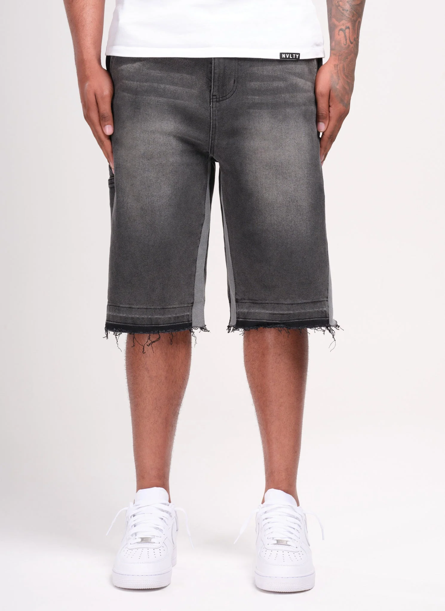 Vintage Flare Denim Shorts - Black