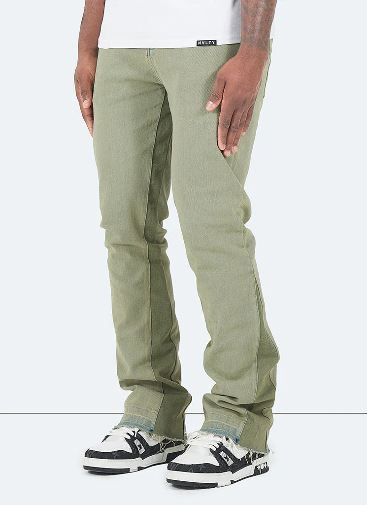 Vintage Flare Jeans - Washed Green - Image 2