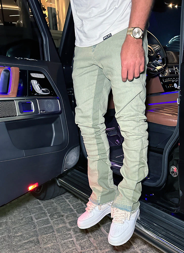 Vintage Flare Jeans - Washed Green - Image 3