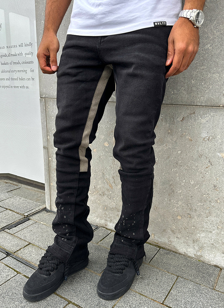 Vintage Flare Paint Jeans - Black - Image 14
