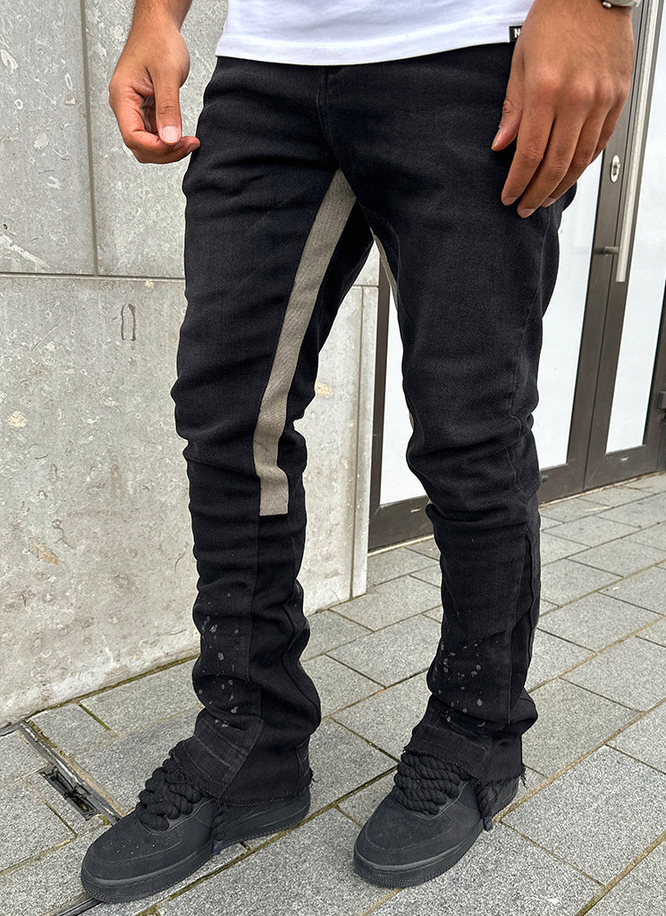 Vintage Flare Paint Jeans - Black - Image 5