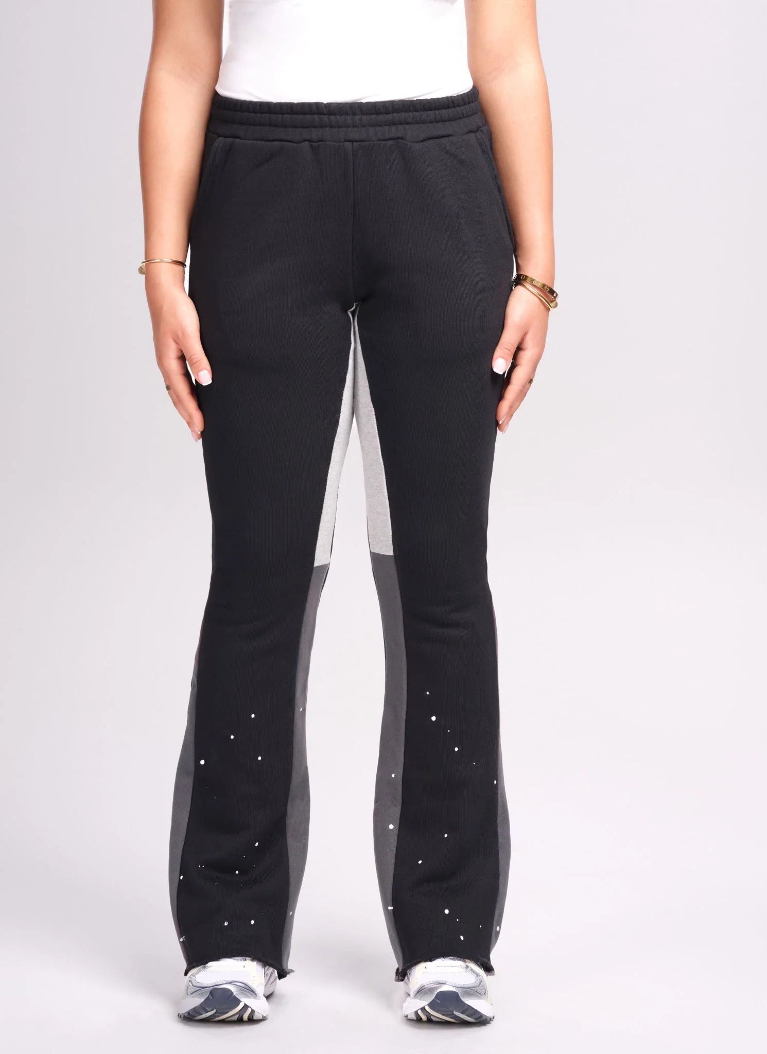 Vintage Flare Paint Joggers - Black - Image 6