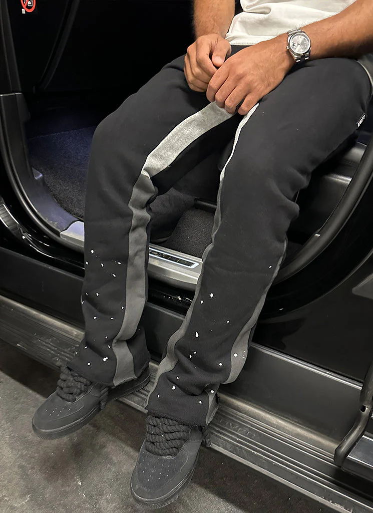 Vintage Flare Paint Joggers - Black - Image 11
