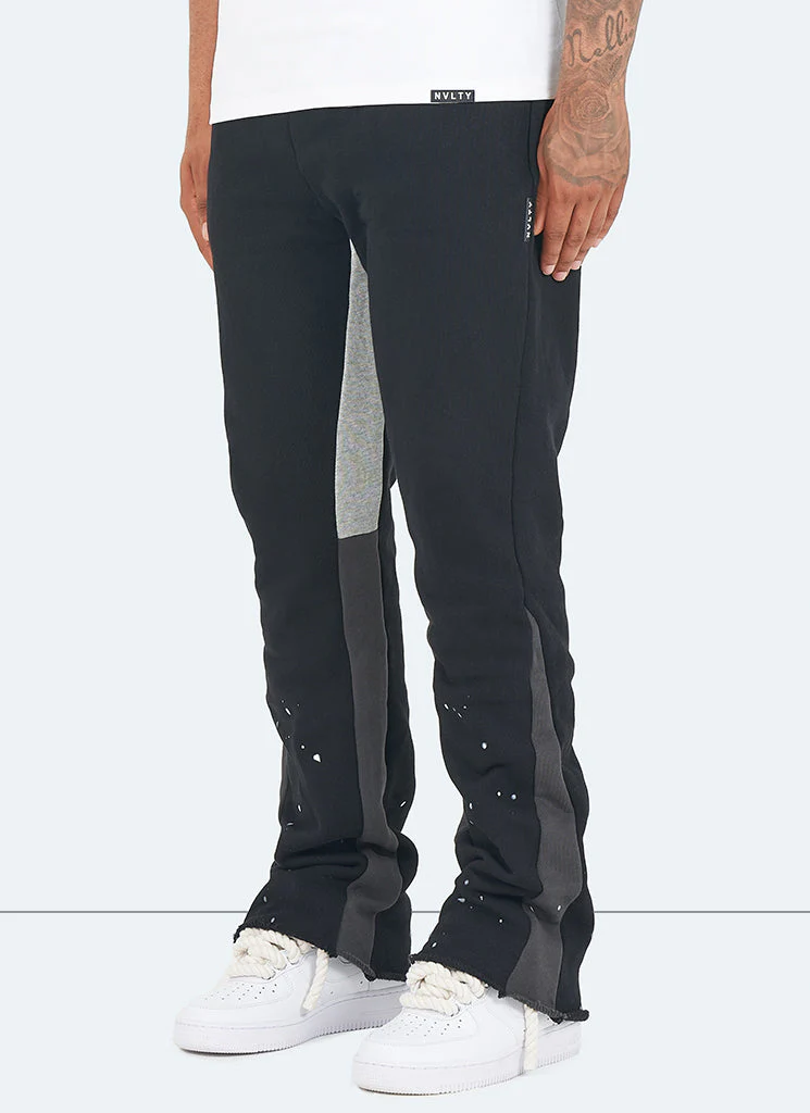 Vintage Flare Paint Joggers - Black - Image 2