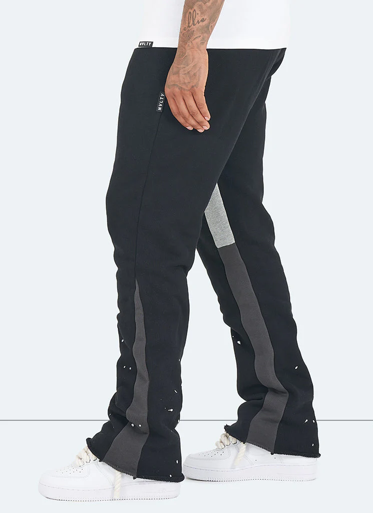 Vintage Flare Paint Joggers - Black - Image 4
