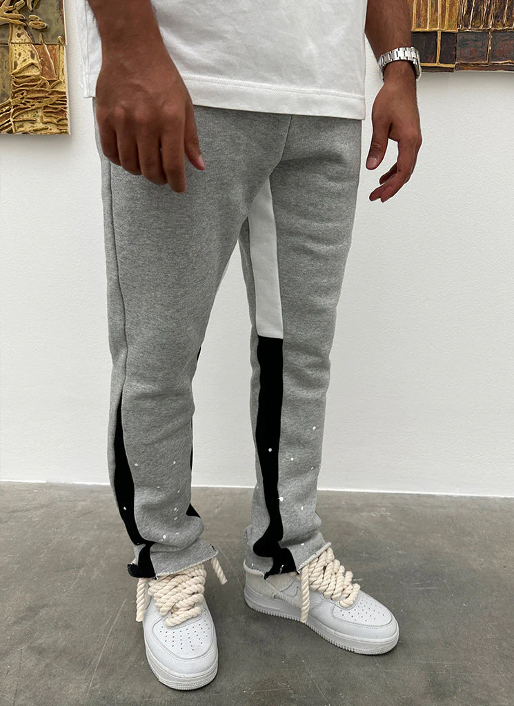Vintage Flare Paint Joggers - Grey - Image 12