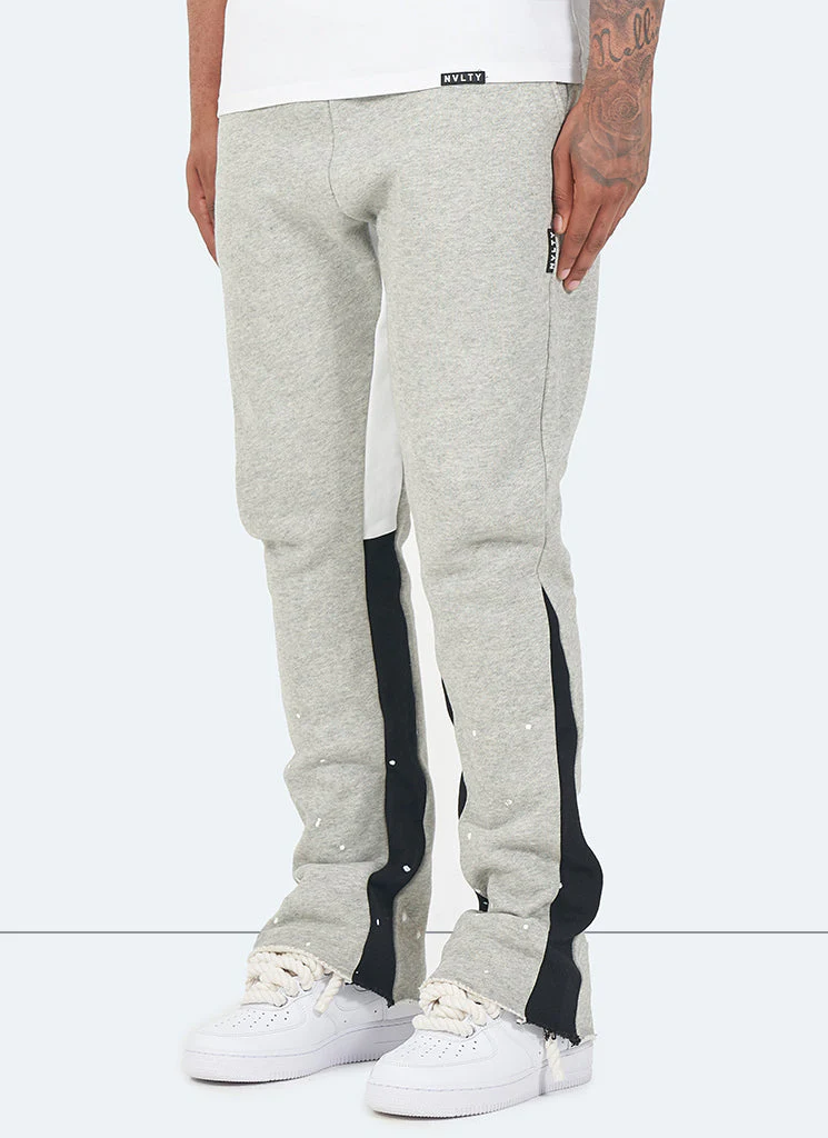 Vintage Flare Paint Joggers - Grey - Image 2