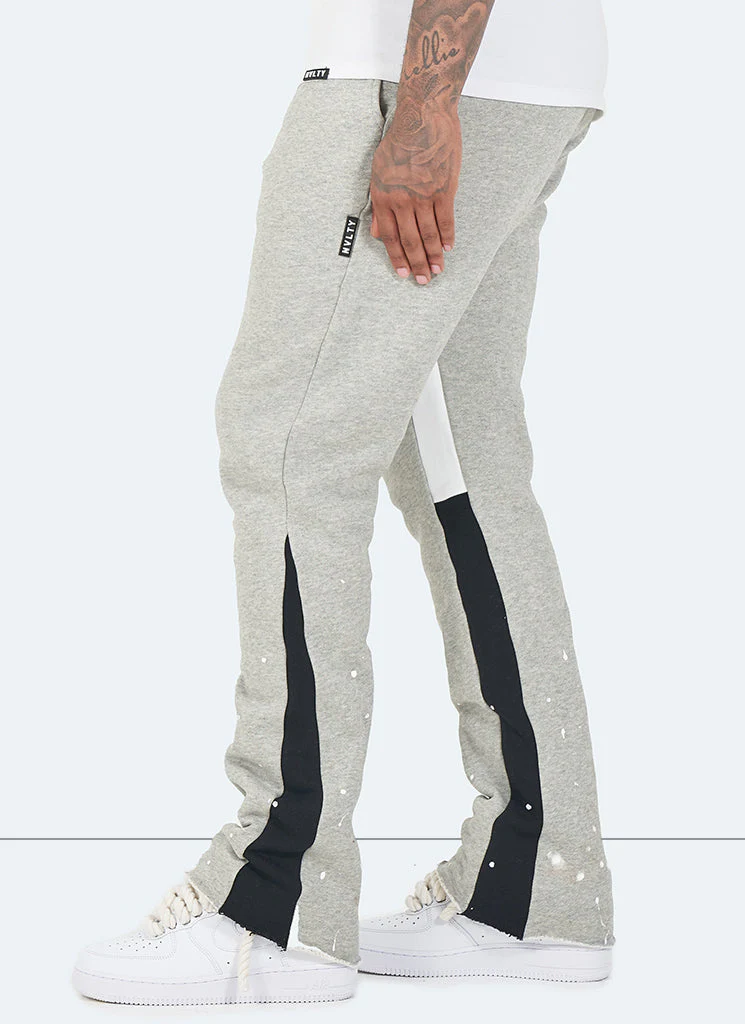 Vintage Flare Paint Joggers - Grey - Image 4