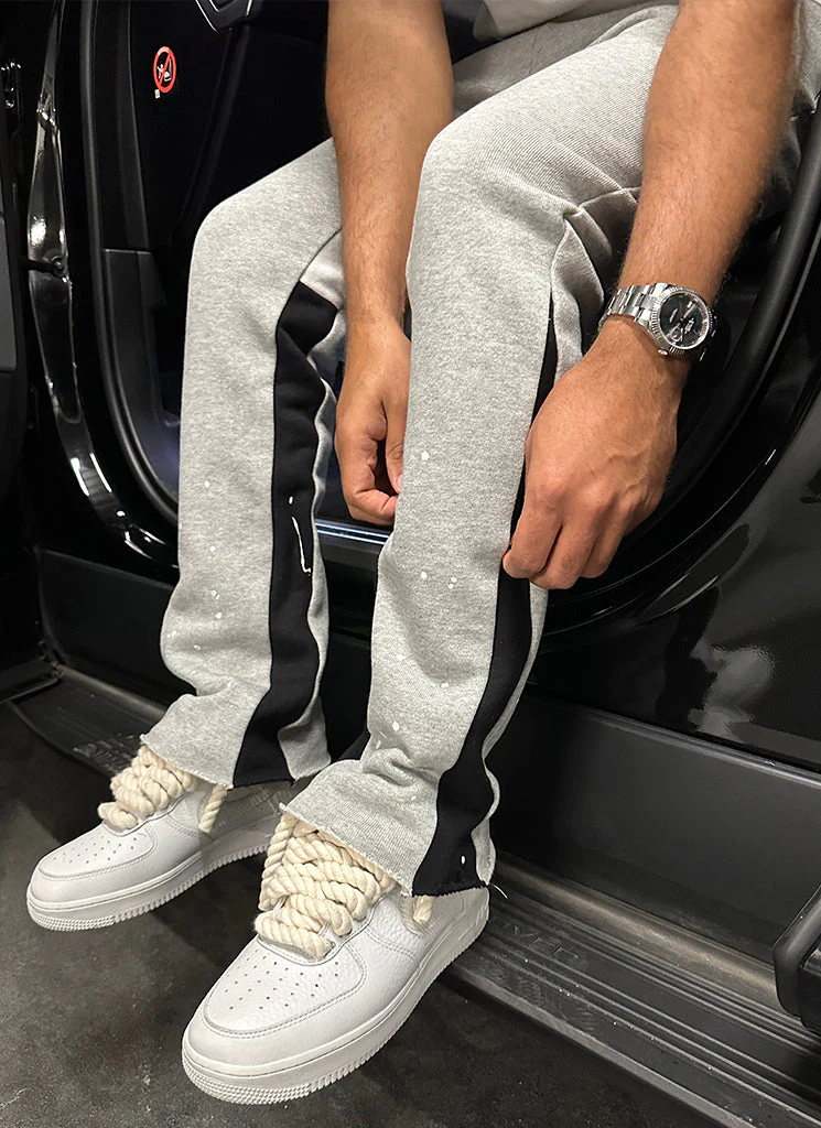 Vintage Flare Paint Joggers - Grey - Image 9