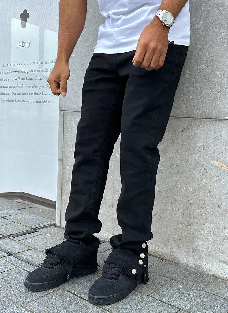 Vintage Flare Snapper Jeans - Black - Image 7