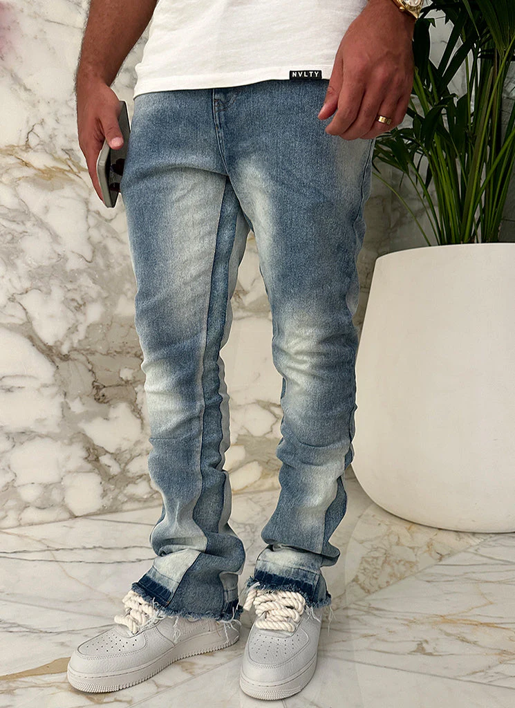Vintage Flare Sunfaded Jeans - Blue - Image 10