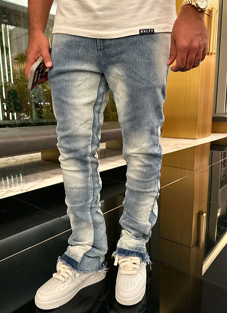Vintage Flare Sunfaded Jeans - Blue - Image 4