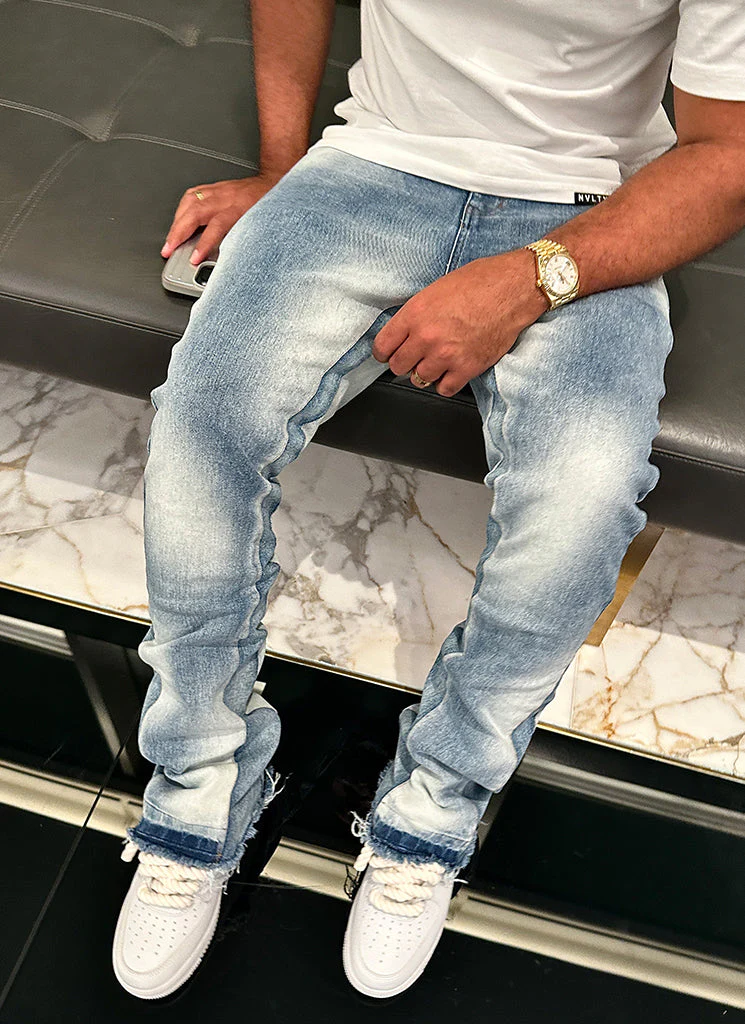 Vintage Flare Sunfaded Jeans - Blue - Image 5