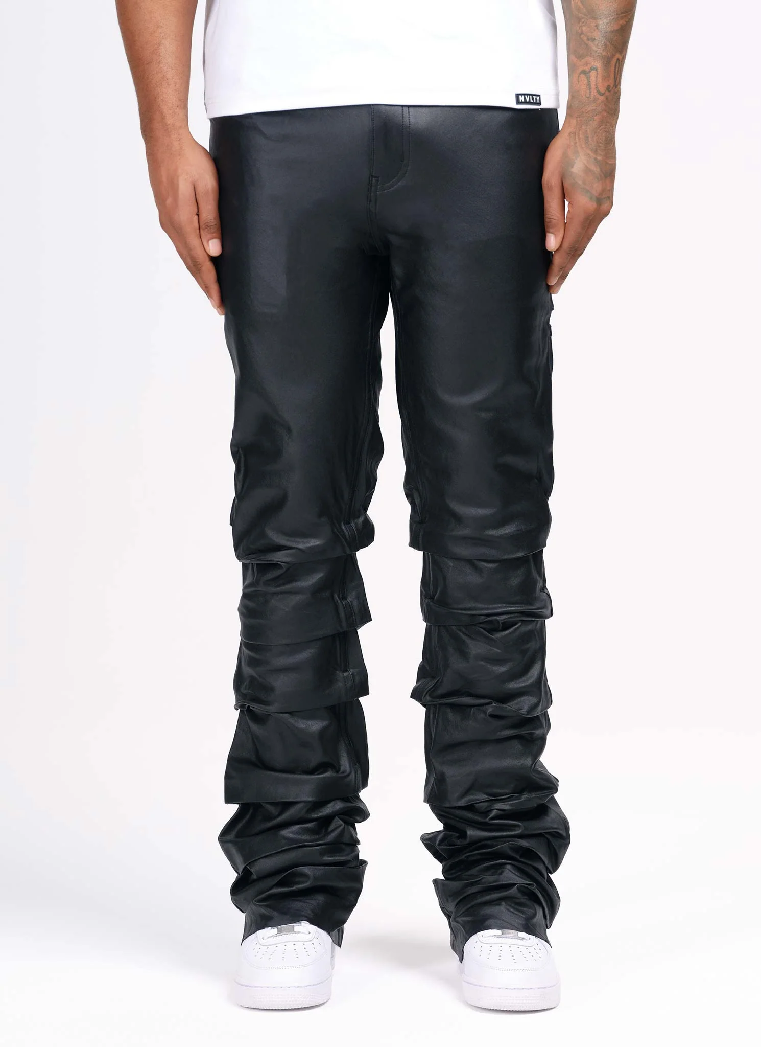 Vintage Flare Tacked Wax Jeans - Black - Image 3