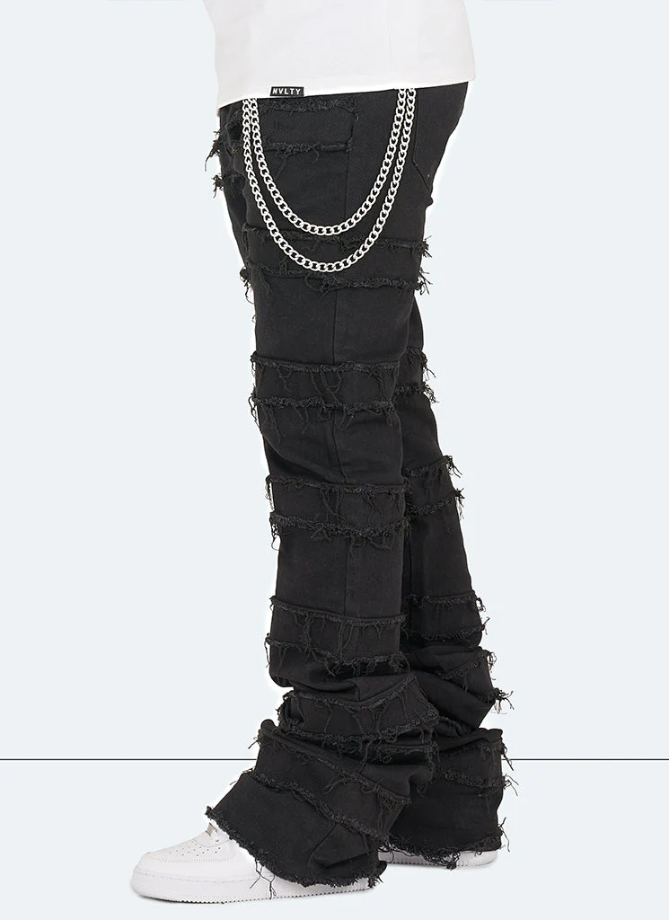 Vintage Flare Thread Jeans - Black - Image 11