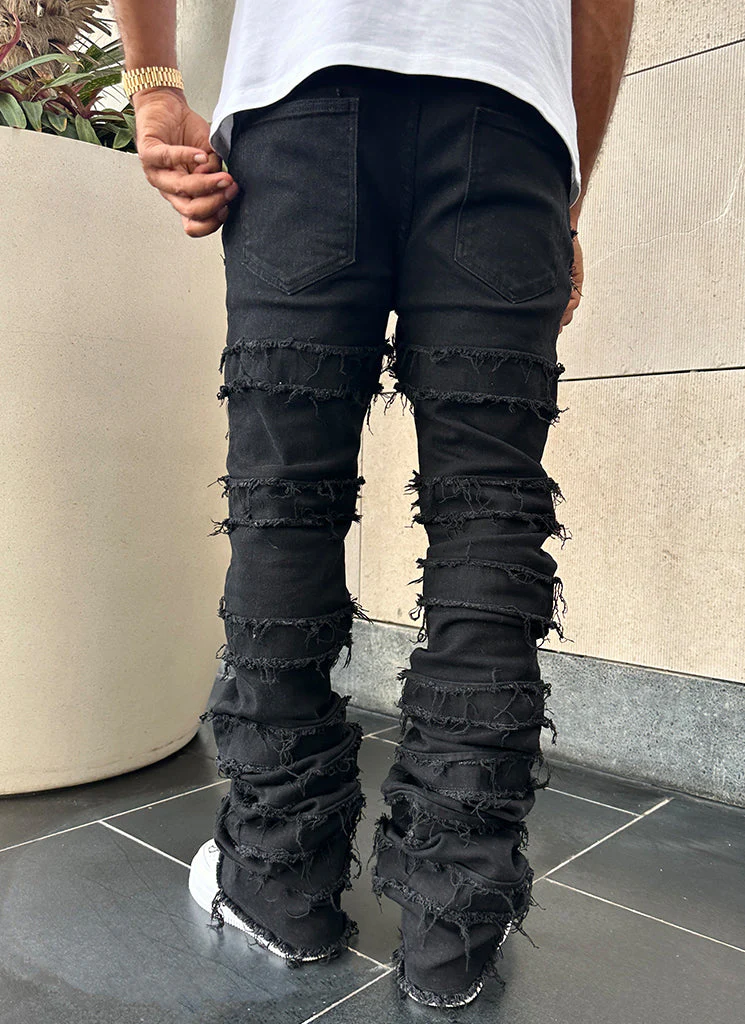 Vintage Flare Thread Jeans - Black - Image 16