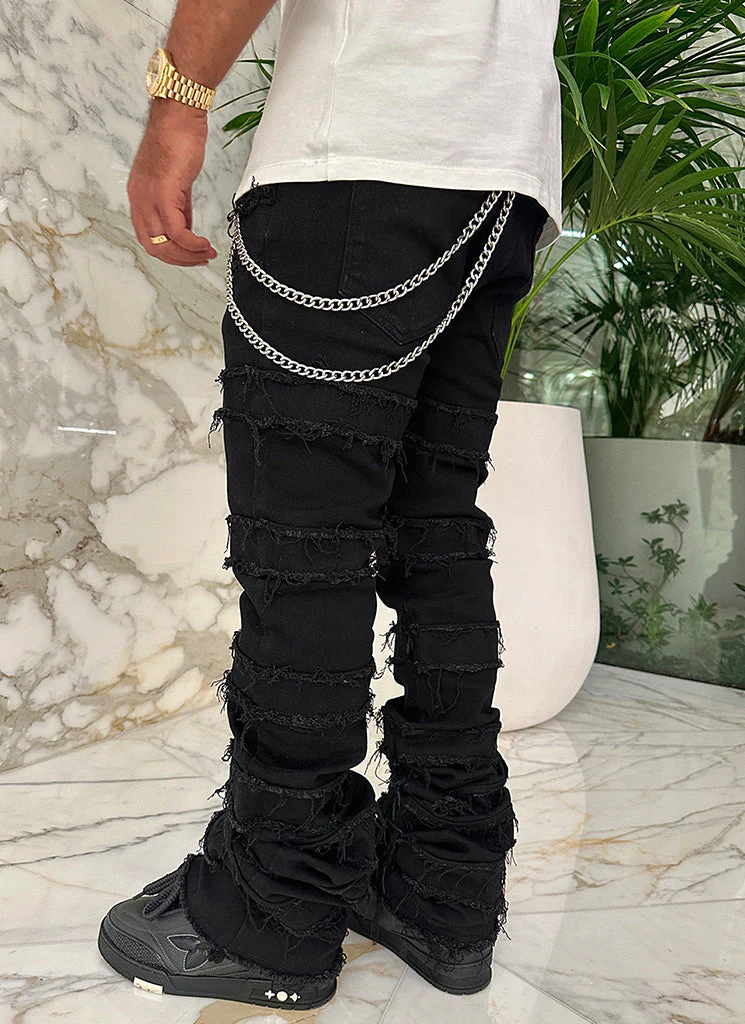 Vintage Flare Thread Jeans - Black - Image 18