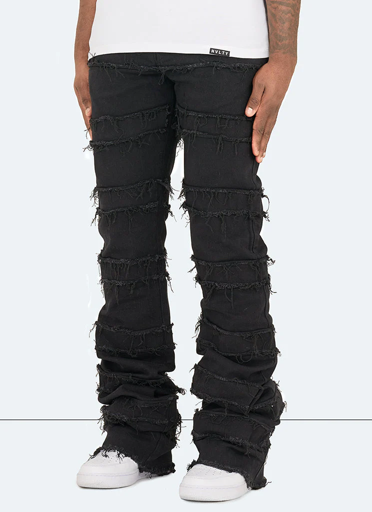 Vintage Flare Thread Jeans - Black - Image 2