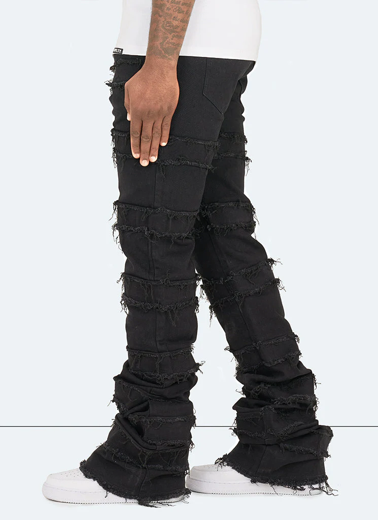 Vintage Flare Thread Jeans - Black - Image 6
