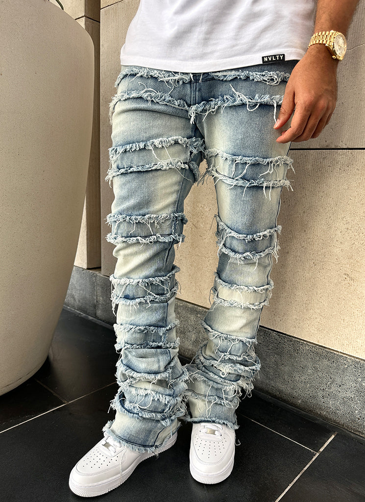 Vintage Flare Thread Jeans - Blue - Image 11